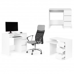 Biurko komputerowe biurowe uniwersalne białe 3 szuflady